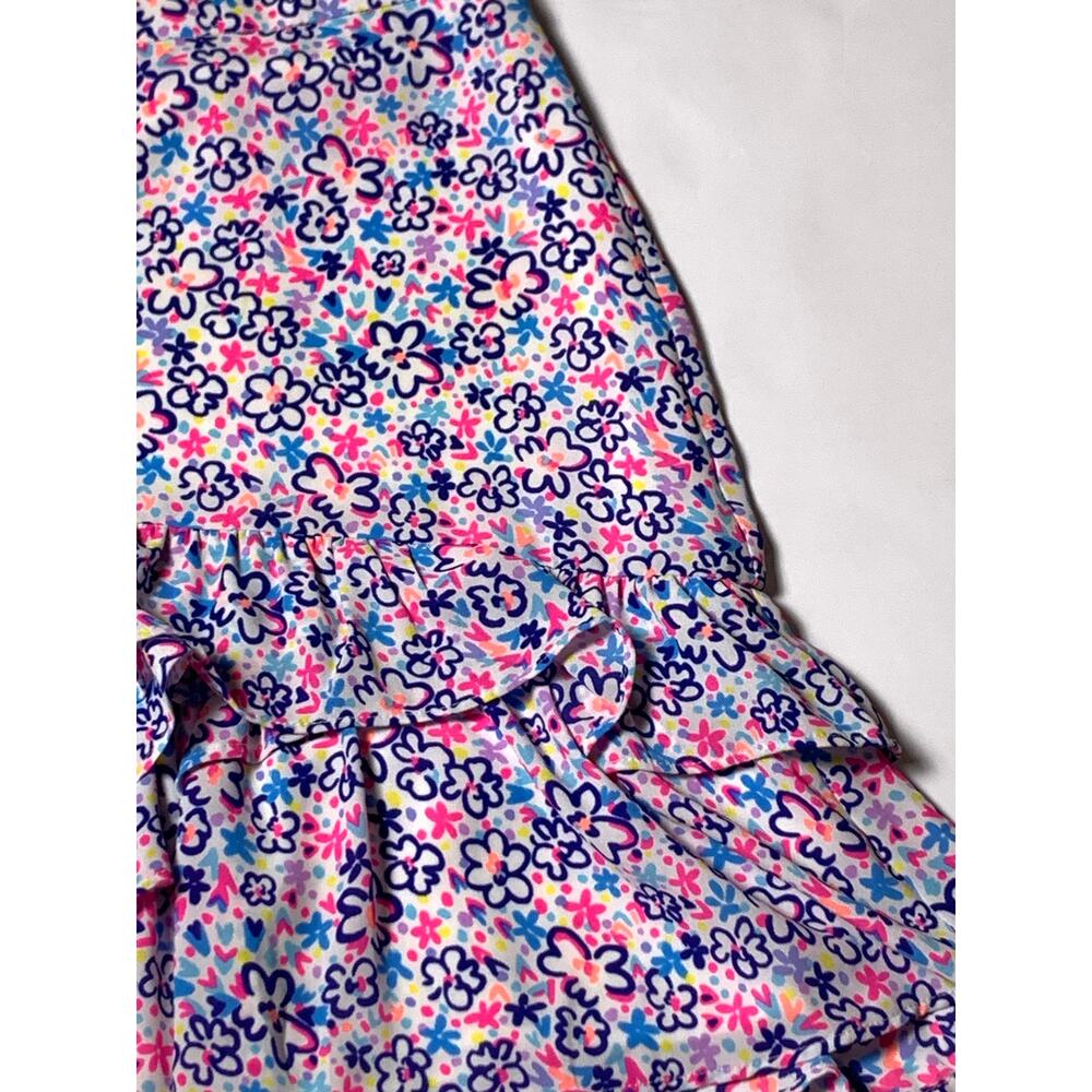 Lilly Pulitzer Womens 8 Floral Ruffle Mini Skirt Pink Blue Tiered Lined - Picture 11 of 16
